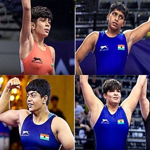 Indian women wrestlers at the World Wrestling Championships