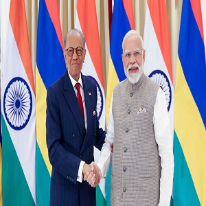Modi held bilateral talks with Naveen Chandra.