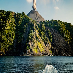 Erupted volcano in Andaman