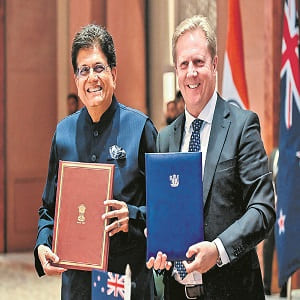 India and New Zealand signed a free trade agreement (FTA)