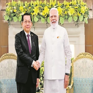 Myanmar President Meets Modi