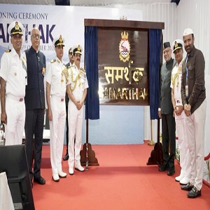 Vice-President C. P. Radhakrishnan commissioned INS Samarthak